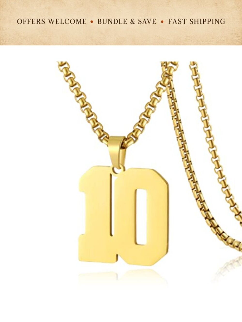 Mens Stainless Steel Number Necklace Sports Jersey Pendant 24in Chain